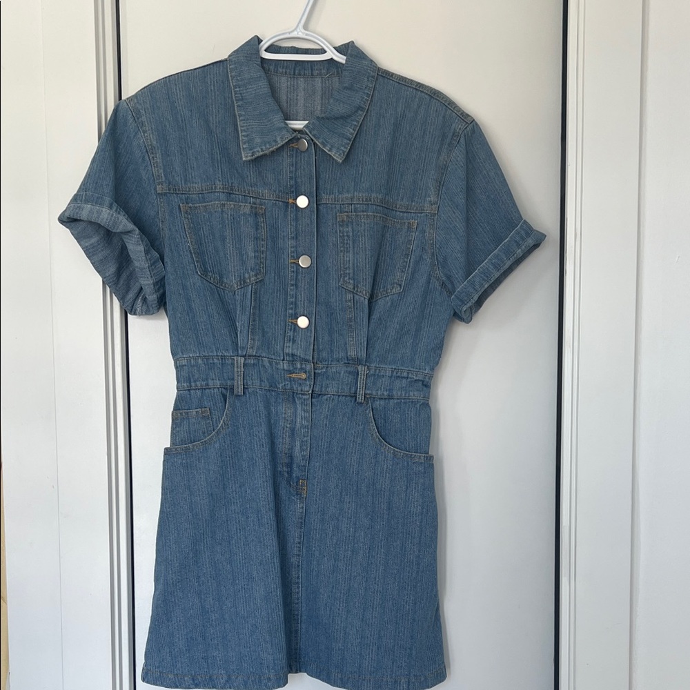Casual Blue Denim Mini Dress